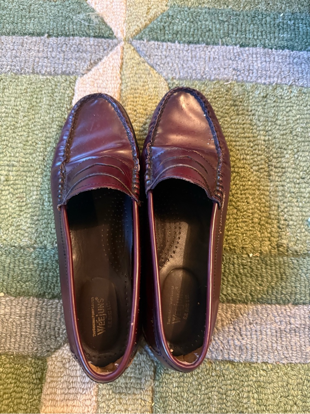 Women’s Burgundy Leather Penny Loafers
